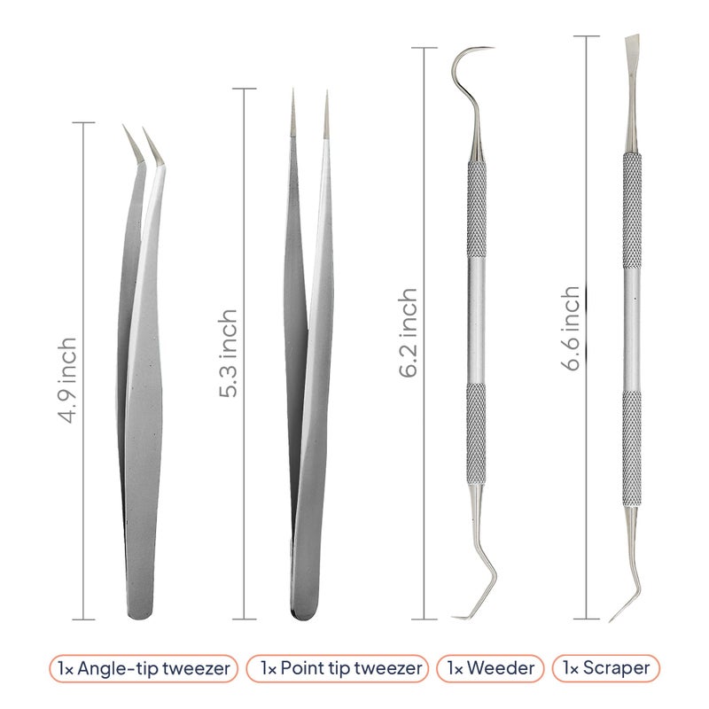 iVyne Premium Vinyl Weeding Tool Kit - Precision Stainless Steel Weeder - Hook and Pick with Fine Tweezers Crafting Set for Cricut Vinyl - by iVyne (Silver) - Image 3
